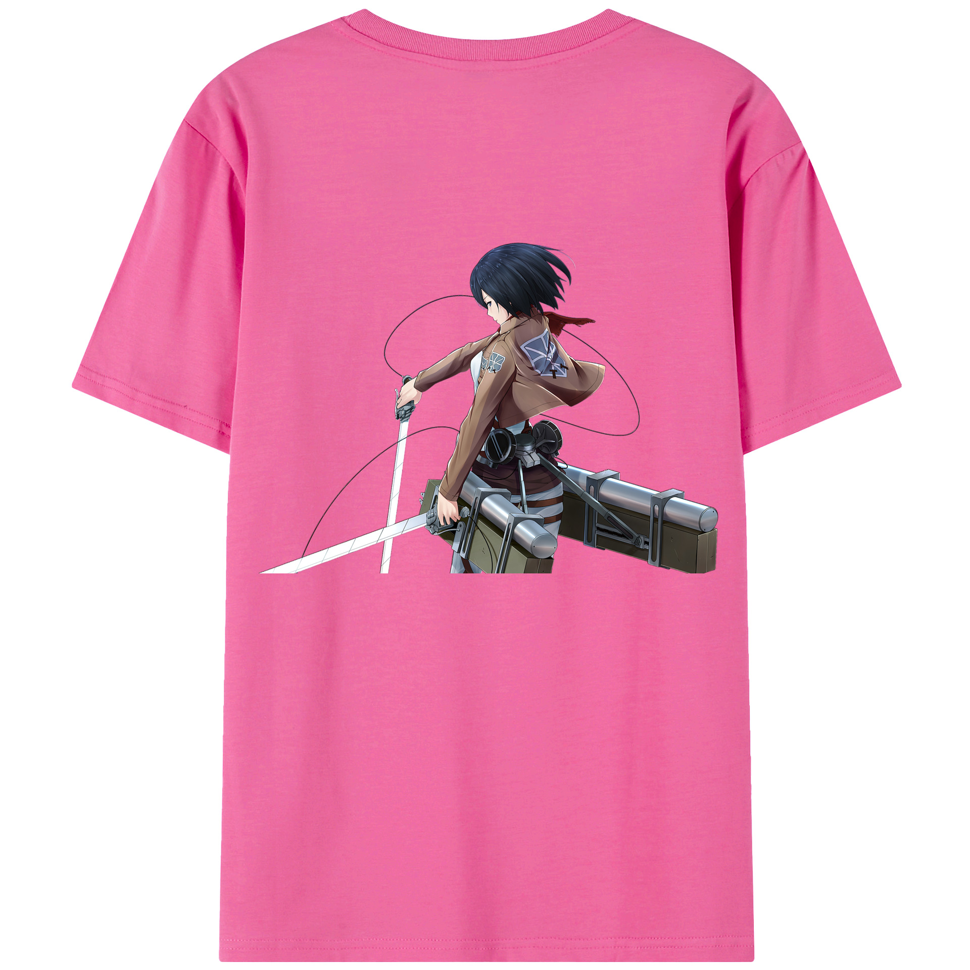 （画像用） 進撃の巨人 ミカサ·アッカーマン Attack on Titan Mikasa Ackerman レディース半袖Tシャツ(バックプリント)